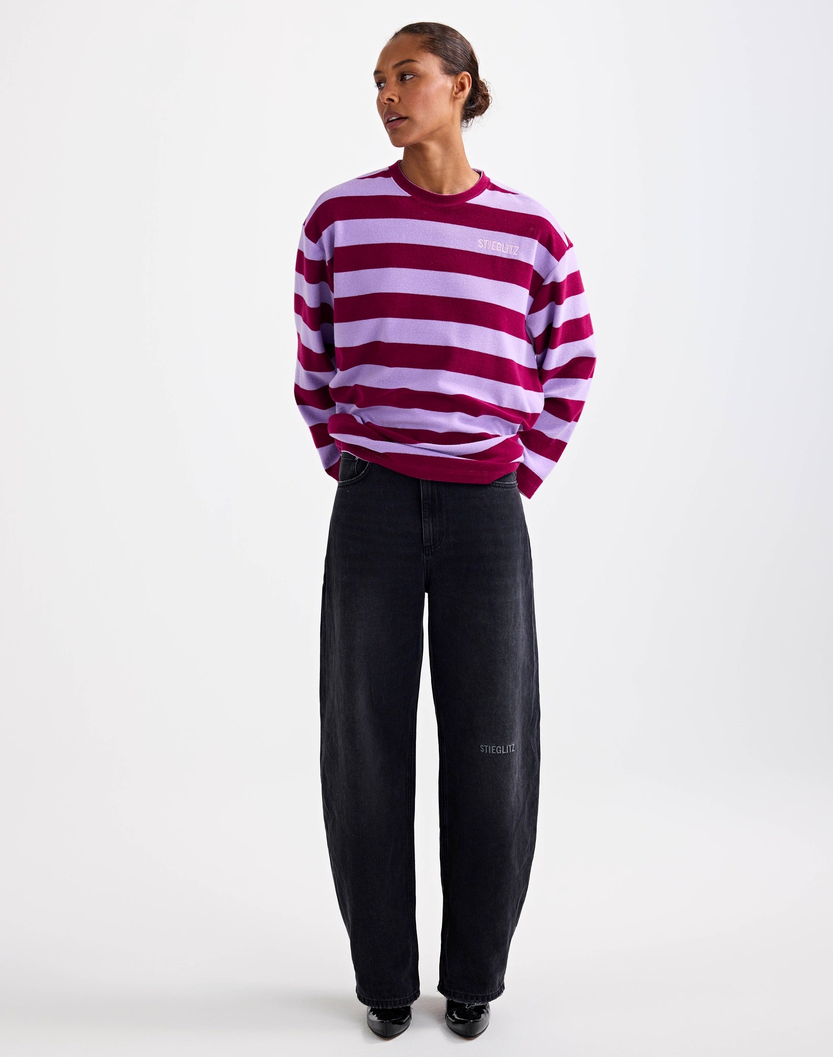Stieglitz Sellie Terry Skate Longsleeve Roze/ Paars - Valt heel ruim