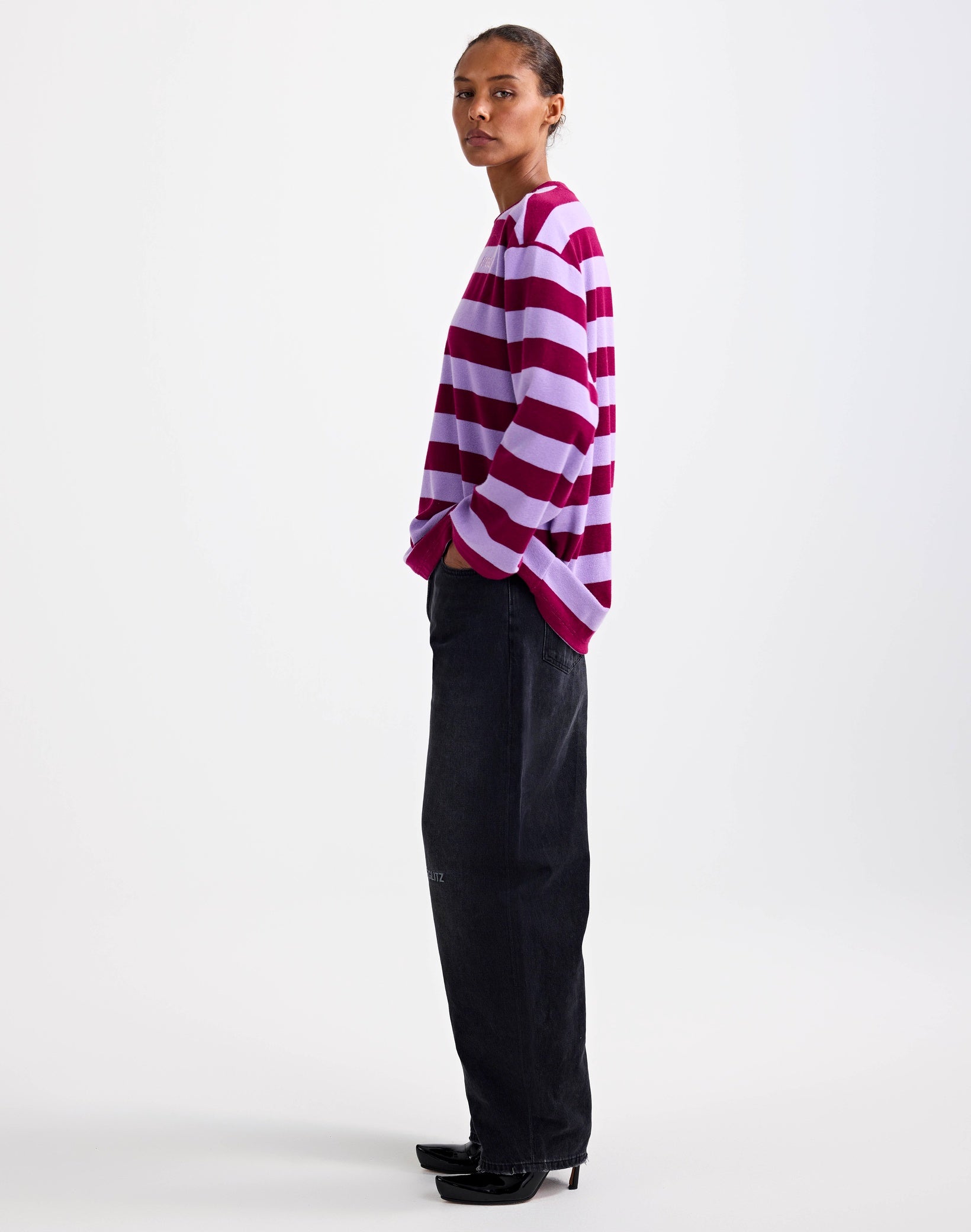 Stieglitz Sellie Terry Skate Longsleeve Roze/ Paars - Valt heel ruim