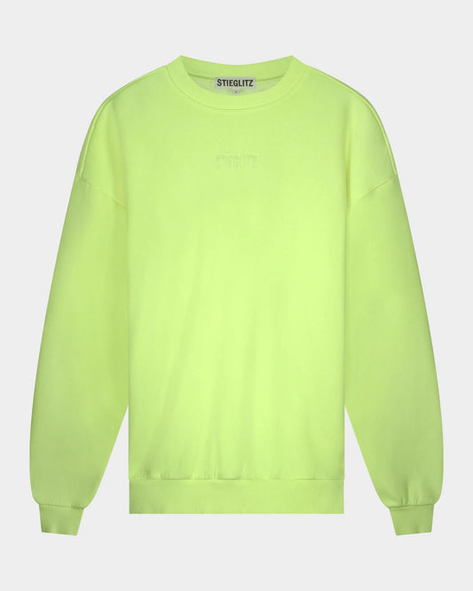 STIEGLITZ BASIC WORN OUT SWEATER – NEON GELE TRUI