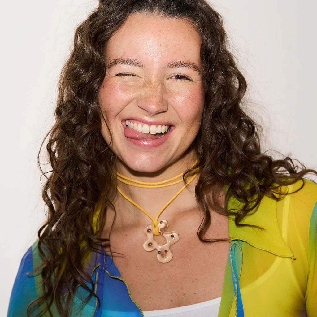 Babs The Label - Dotted Wild Bloom Necklace Yellow