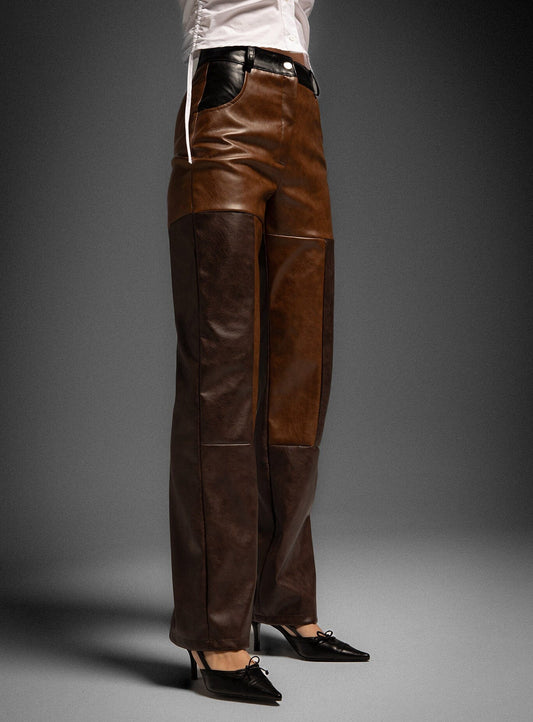 Laagam - Buffalo Faux Leather Broek