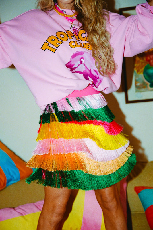 Harper & Yve X Tessa van Montfoort roze trui Dolphin