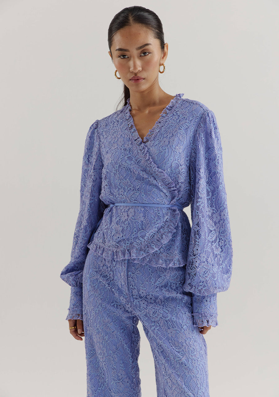 Harper and Yve Coby Kanten Blouse lichtblauw