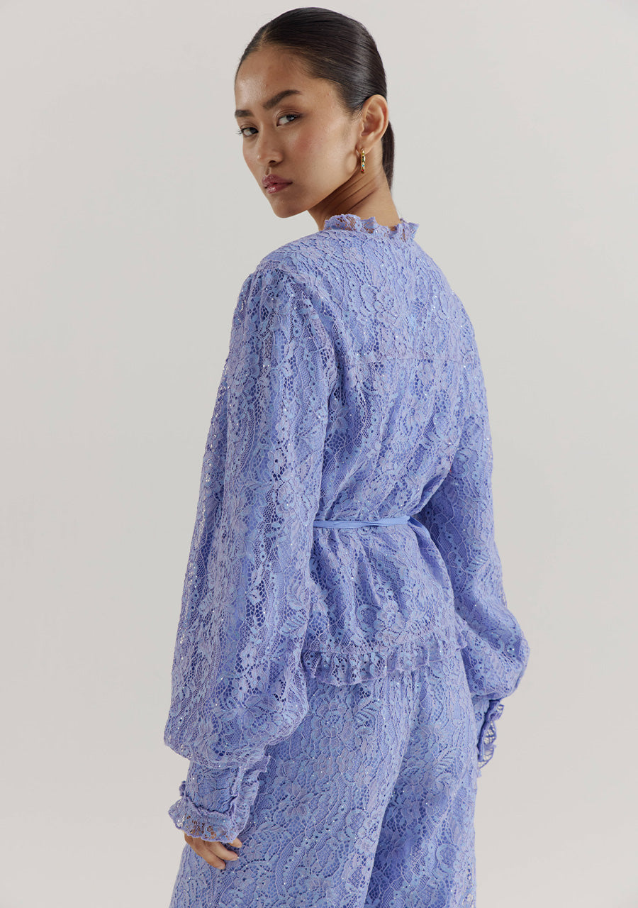Harper and Yve Coby Kanten Blouse lichtblauw