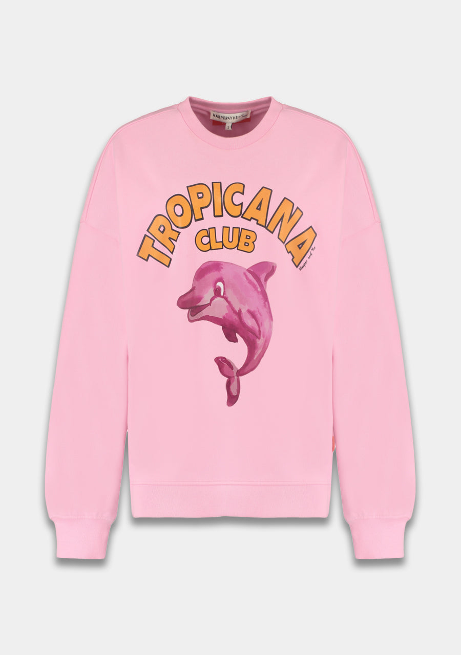 Harper & Yve X Tessa van Montfoort roze trui Dolphin