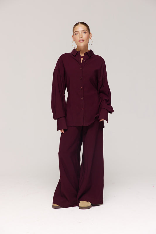 Harper and Yve - Meike broek wide leg dark fudge