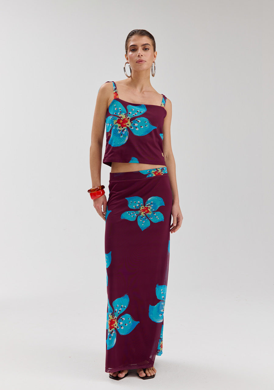 Harper and Yve Jaden Loor Mesh skirt cassis