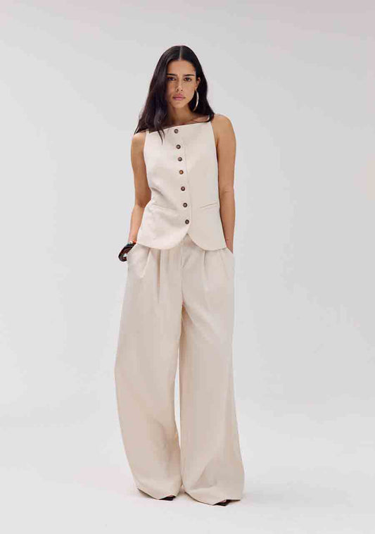 Harper and Yve - Mason Pinstripe Broek Ecru