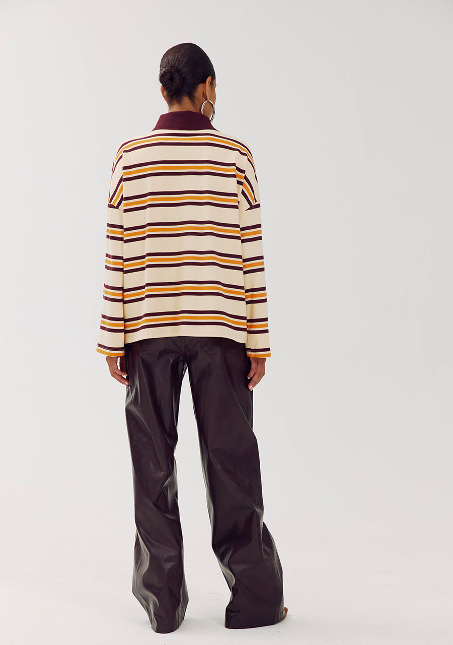 Harper & Yve Pollie Gestreepte Longsleeve Paprika Stripe