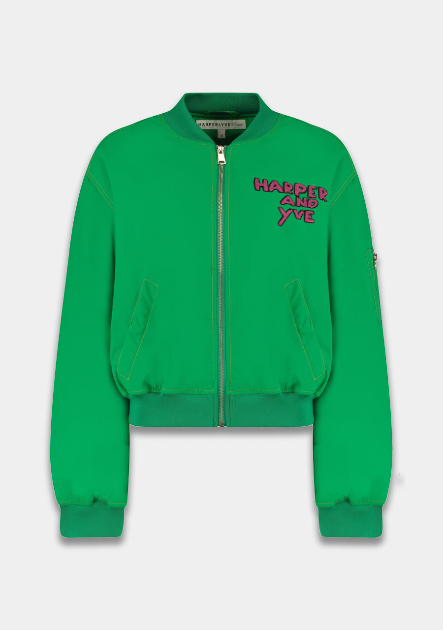 Harper & Yve X Tessa van Montfoort Tessa bomber jas groen