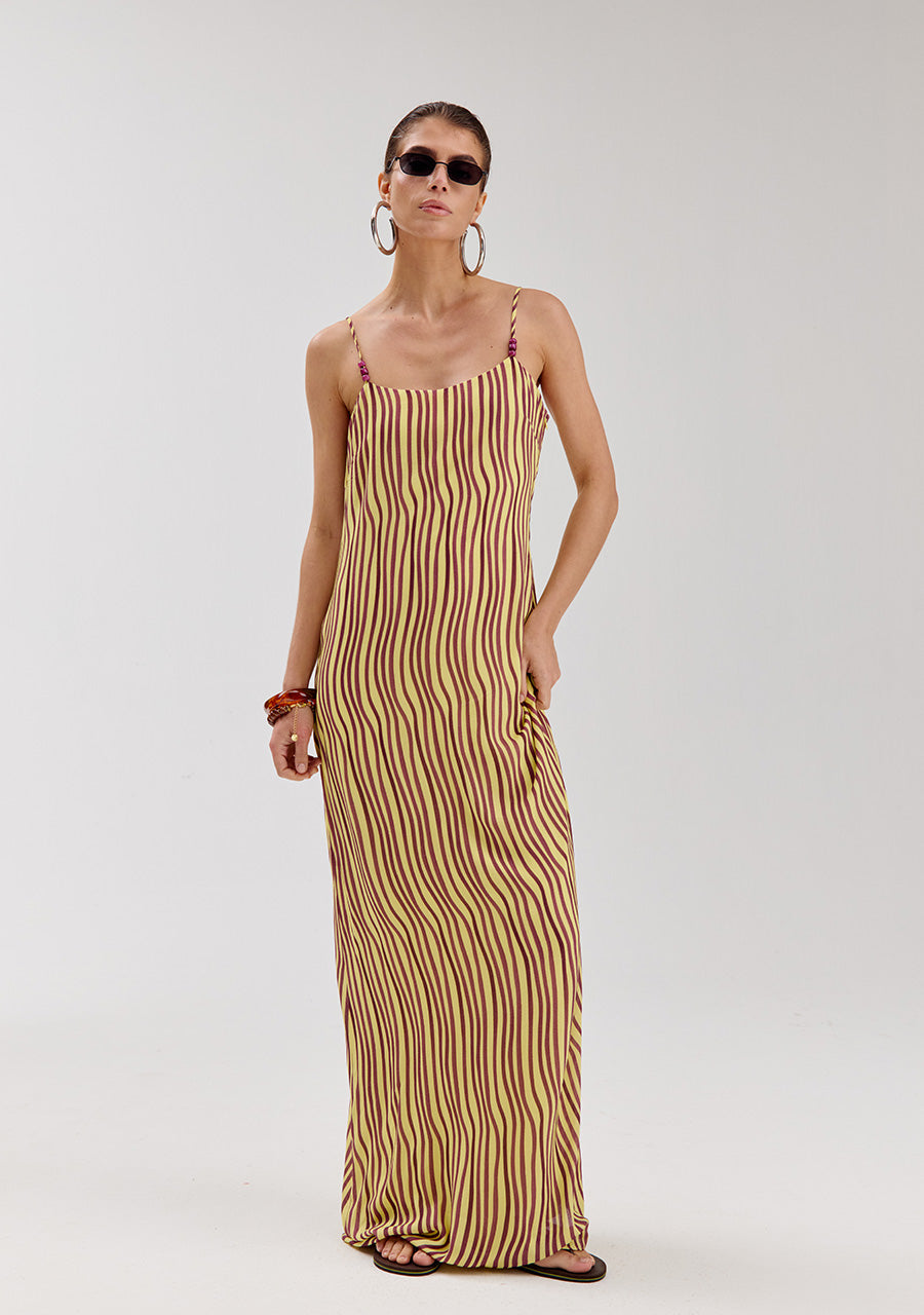 Harper and Yve Vivien Jurk - Sassy Stripe Geel