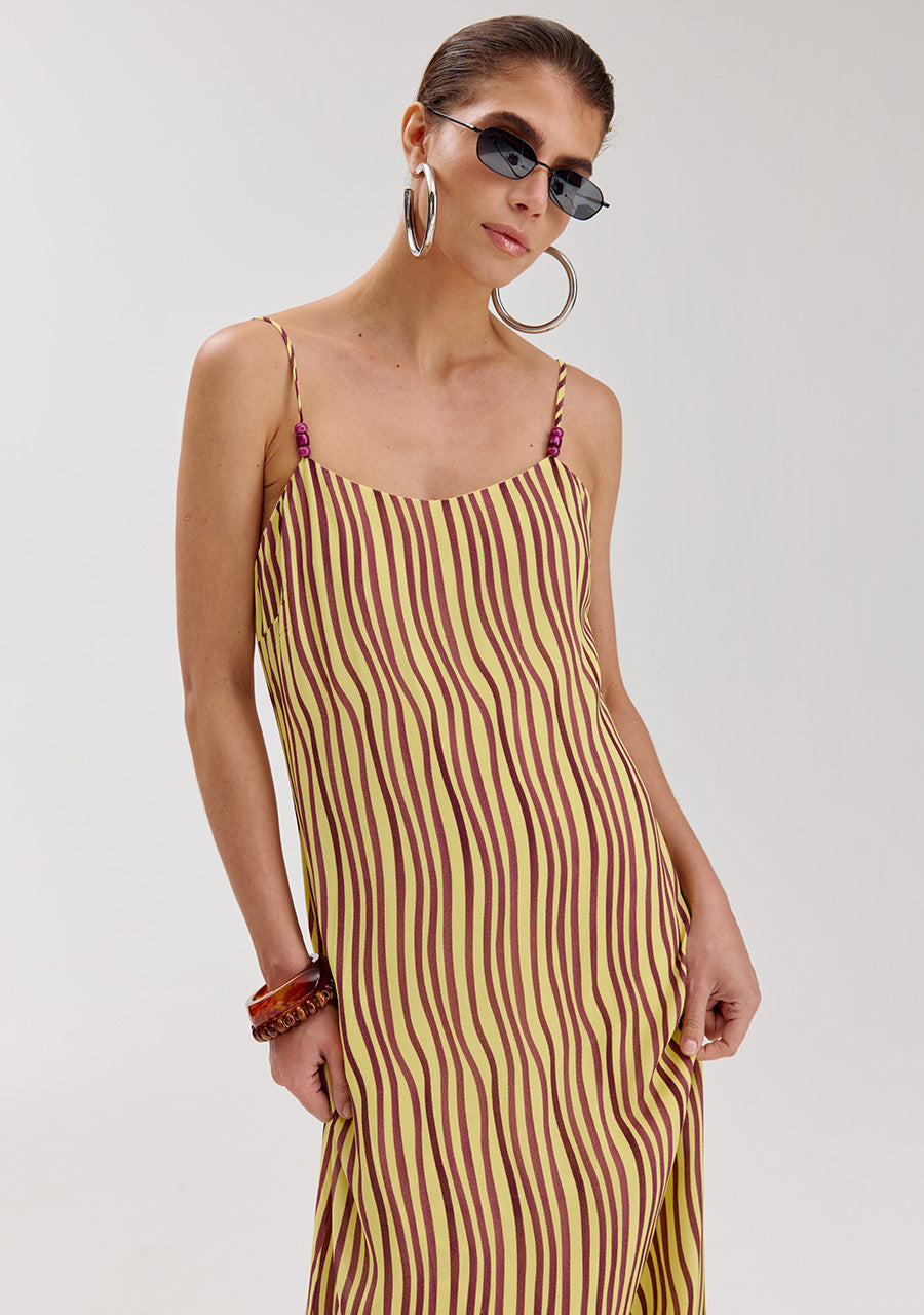 Harper and Yve Vivien Jurk - Sassy Stripe Geel