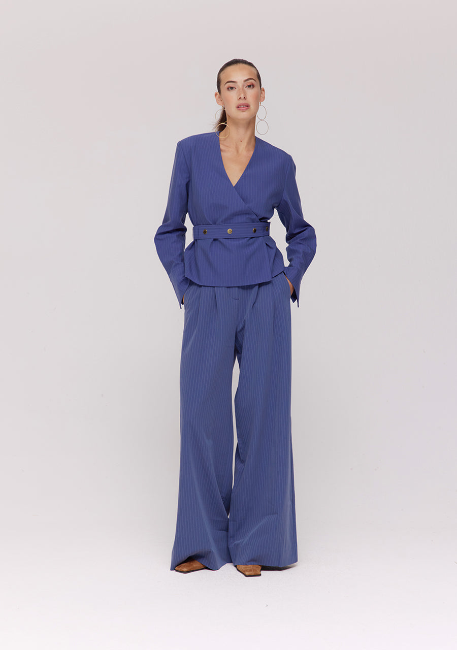 Harper and Yve - Mason Pinstripe Broek Donkerblauw