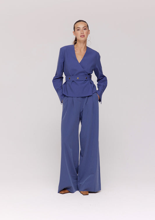 Harper and Yve - Mason Pinstripe Broek Donkerblauw