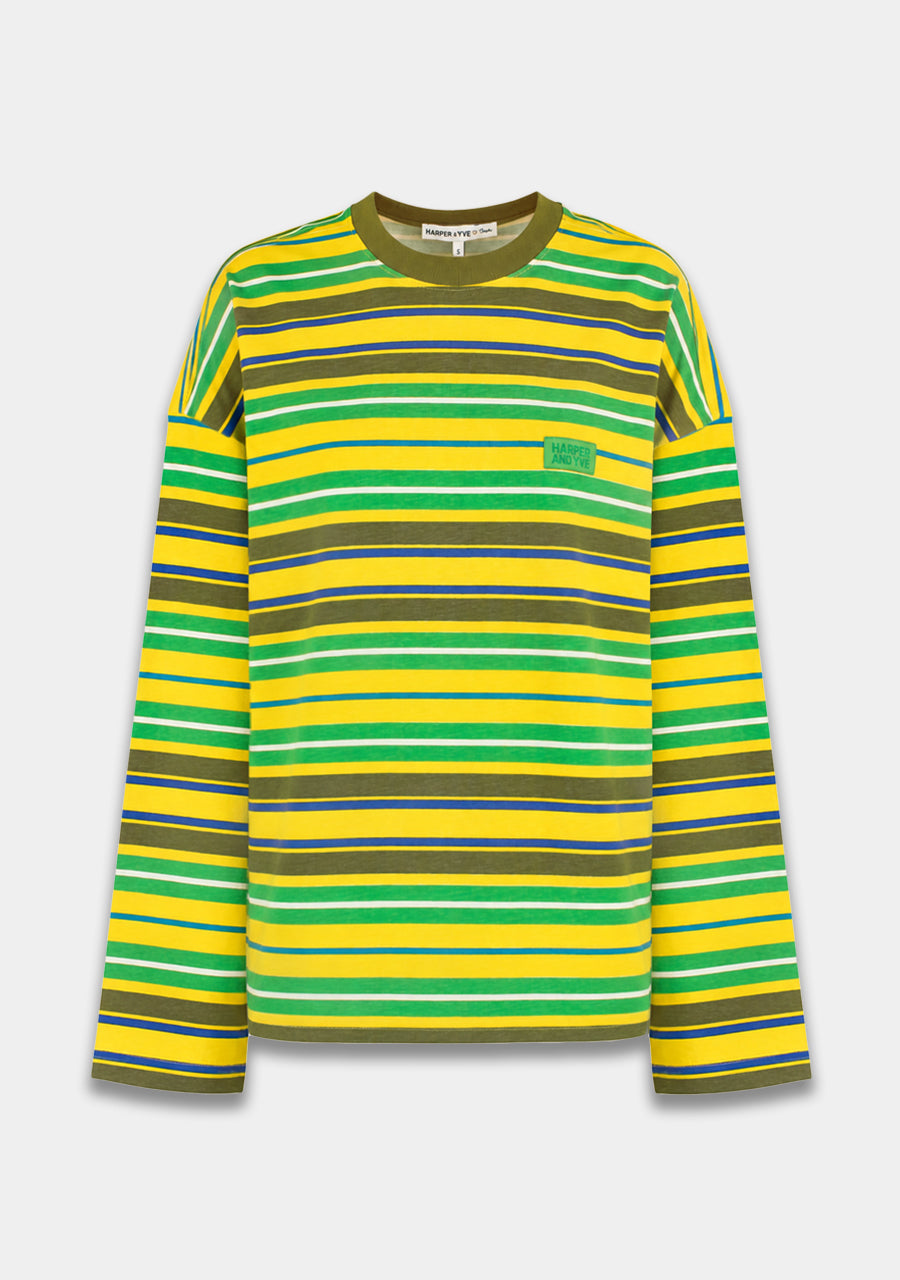 Harper & Yve Tessa Gestreepte Longsleeve Geel Groen