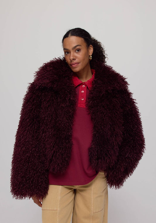 Harper and Yve Stacy Faux Fur bordeaux