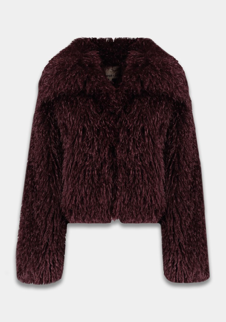 Harper and Yve Stacy Faux Fur bordeaux
