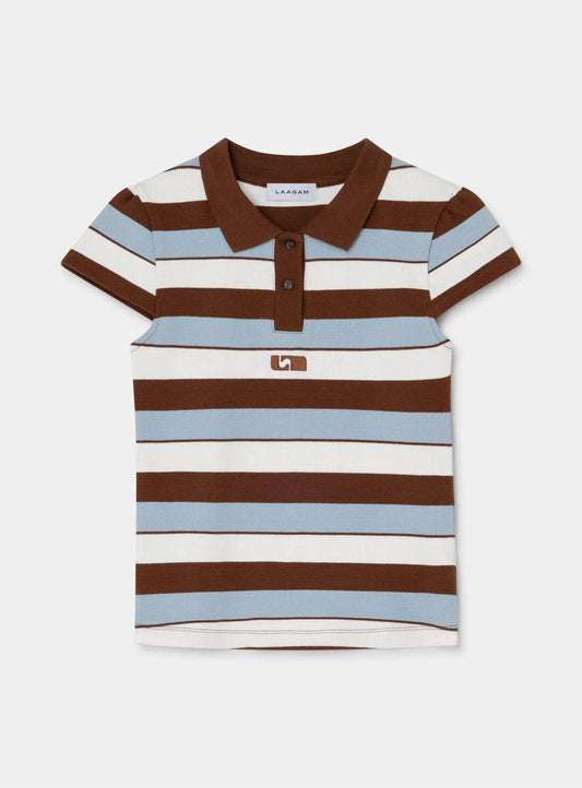 Laagam Erya Blue Striped Polo T-shirt