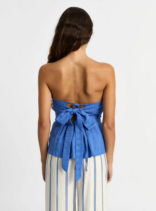 Laagam Ewan Pleated top Blauw