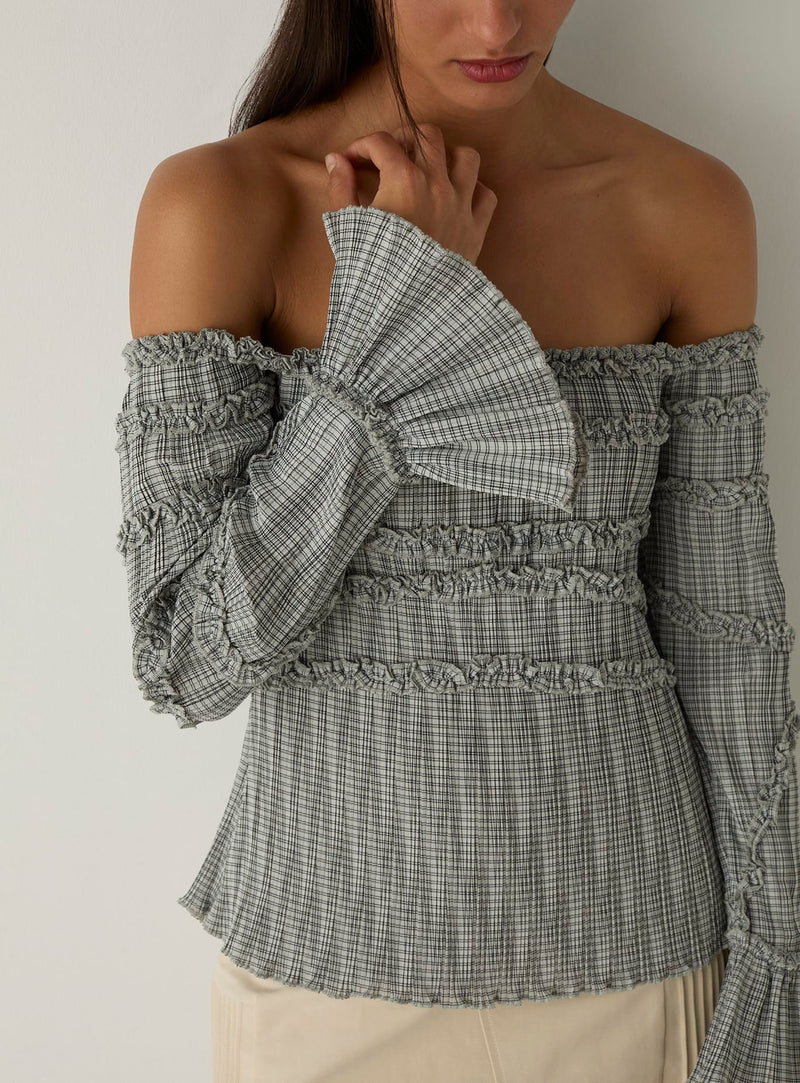 Laagam - Petra Check textured blouse