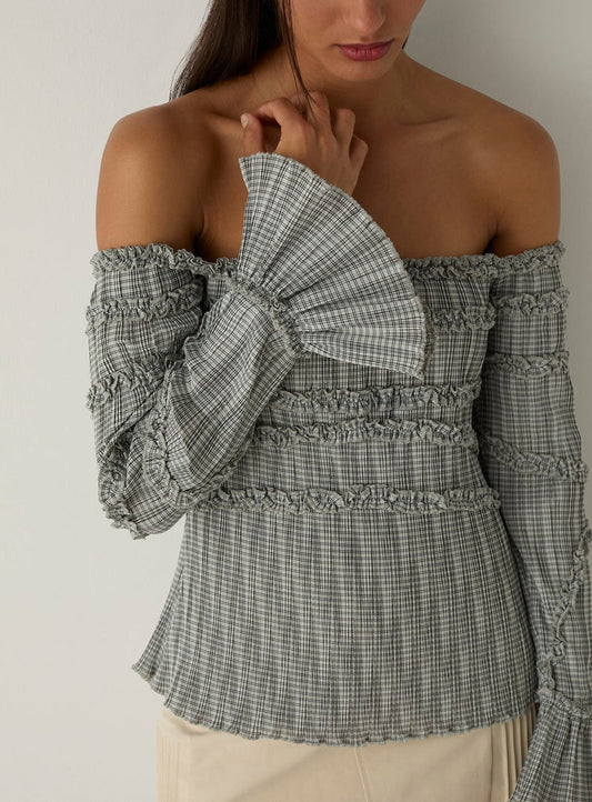 Laagam - Petra Check textured blouse