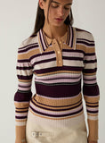 Load image into Gallery viewer, Laagam Ilyana Striped Polo Knit
