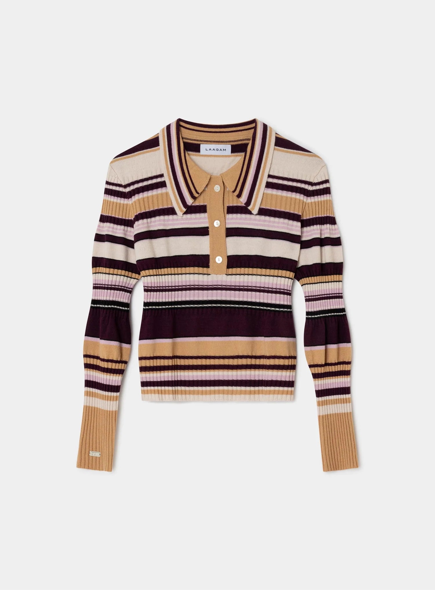 Laagam Ilyana Striped Polo Knit