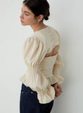 Load image into Gallery viewer, Laagam - Mary Ecru Textured Blouse
