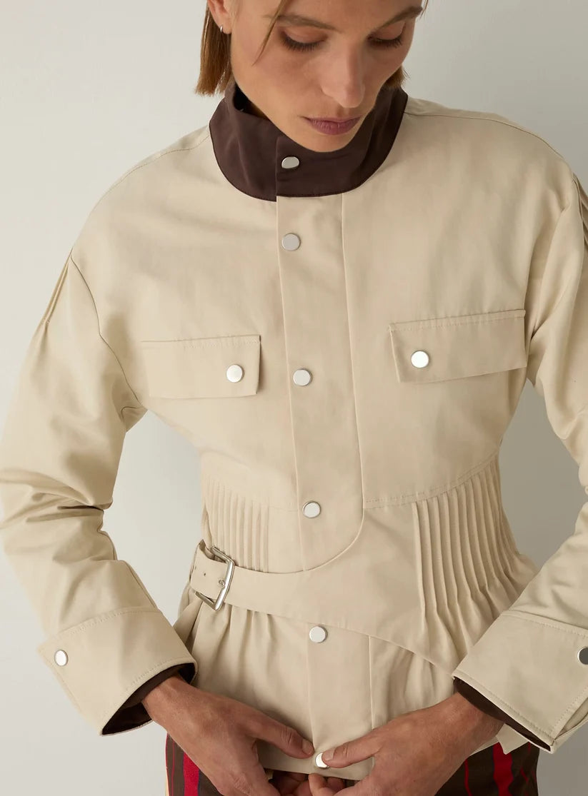 Laagam - Orly Ecru Jacket with pleats
