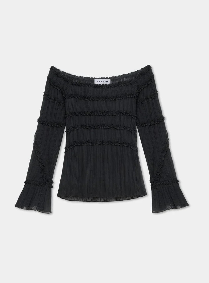 Laagam - Petra Black textured blouse