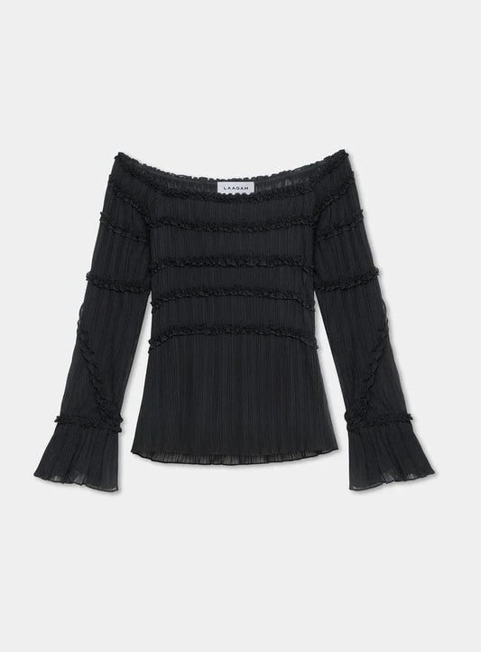 Laagam - Petra Black textured blouse