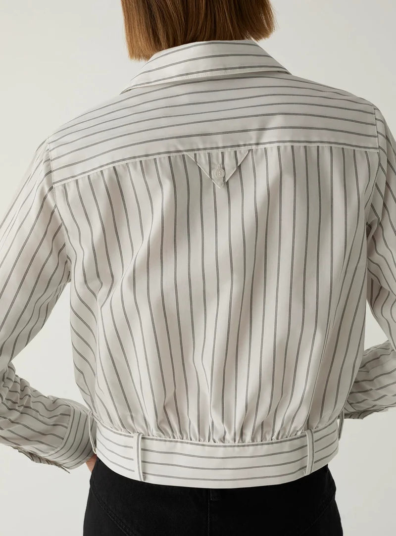 Laagam - Ryka White Striped Shirt Blouse