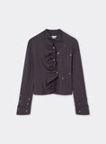 Load image into Gallery viewer, Laagam - Fia button cardigan vest grijs
