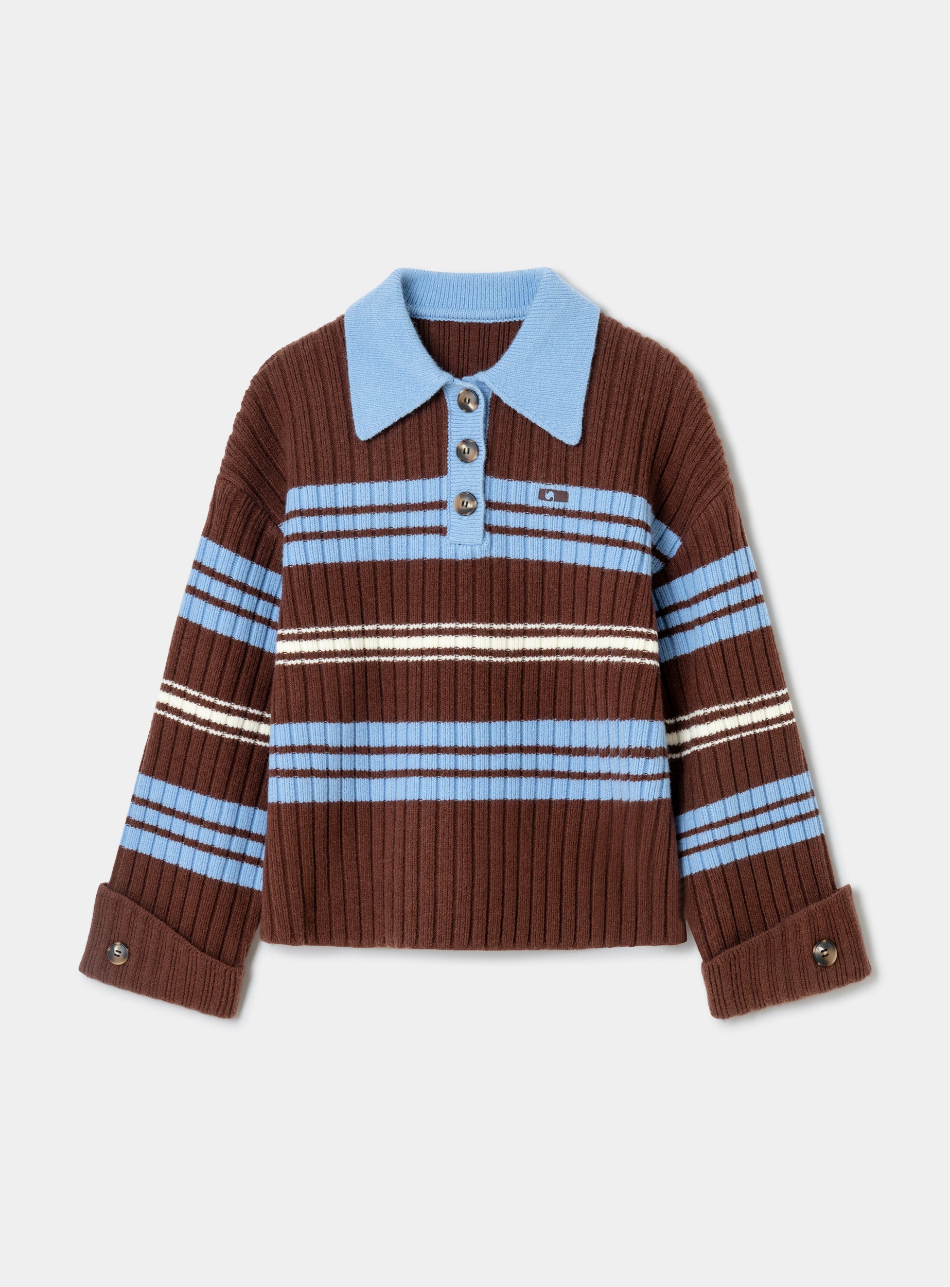 Laagam - Graz Polo Trui Gestreept Blauw