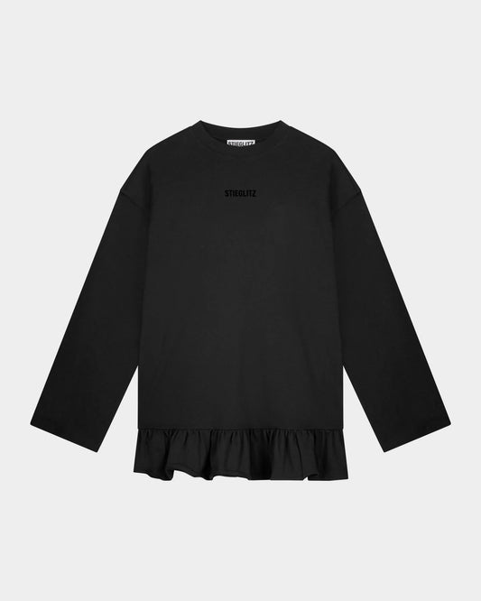 Stieglitz Brisa Skate Longsleeve met ruffle - zwart