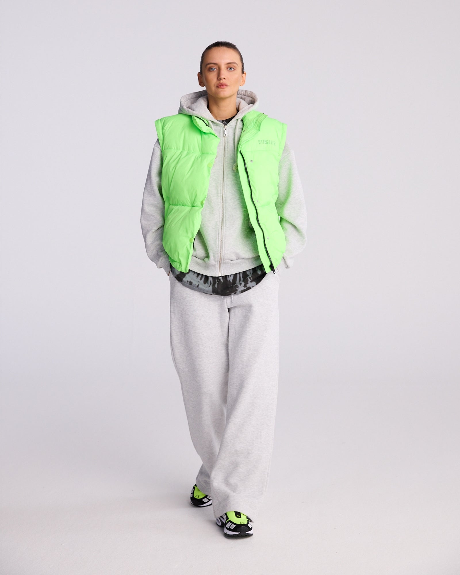 Stieglitz - Charo Puffer Jas/ Bodywarmer Neon Groen - Valt ruim