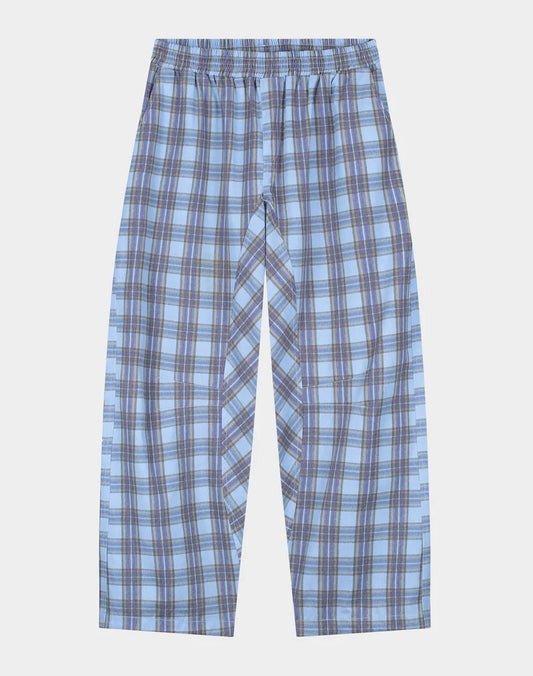 Stieglitz - Briana Check Broek - Blauwe Ruit - Valt Heel Groot