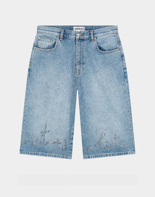 Stieglitz - Fabio Denim Shorts - met glitter logo