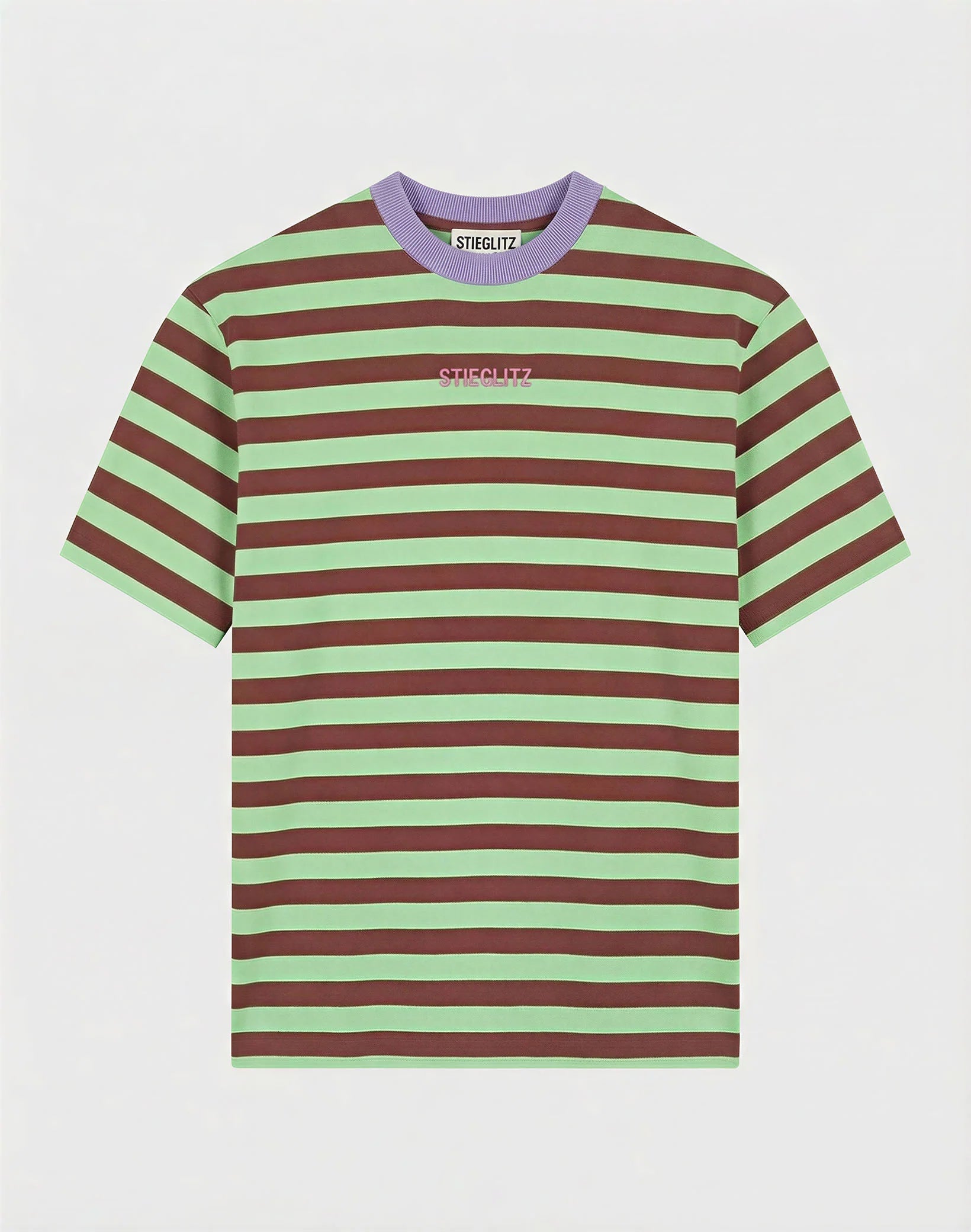 Stieglitz Joana Strepen Tshirt Groen Bruin - Valt beetje oversized