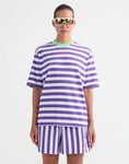 Load image into Gallery viewer, Stieglitz Joana Strepen Tshirt Paars Wit- Valt beetje oversized
