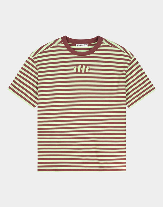 Stieglitz Pip Strepen Tshirt Groen- Valt heel oversized