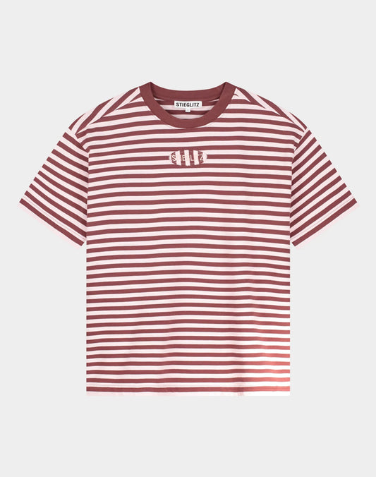 Stieglitz Pip Strepen Tshirt Roze- Valt heel oversized