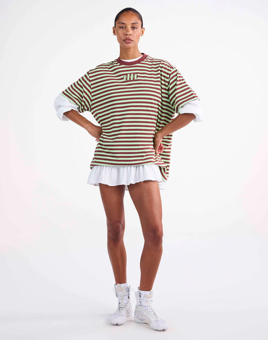 Stieglitz Pip Strepen Tshirt groen- Valt heel oversized
