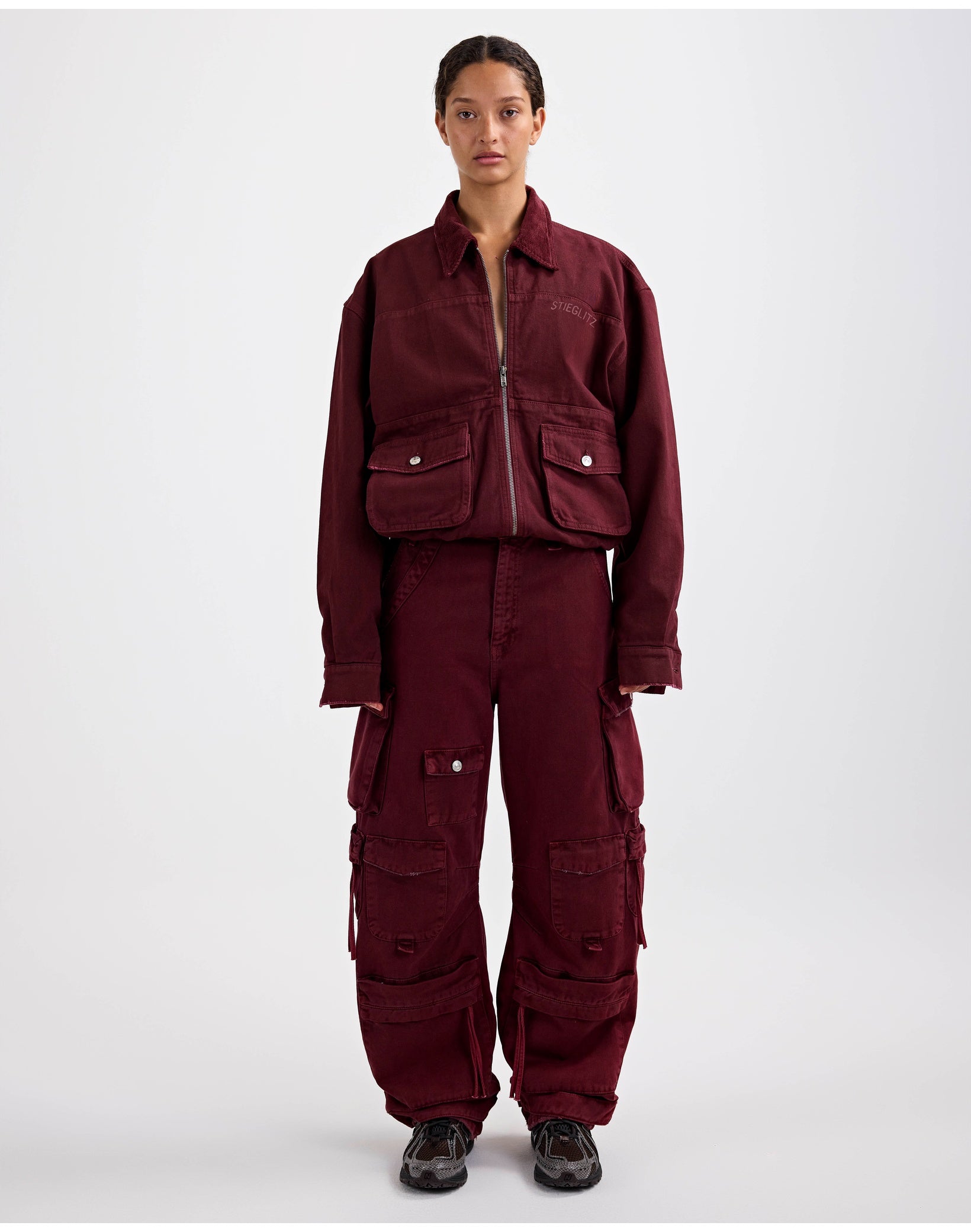 Stieglitz - France Balloon Cargo Jeans Burgundy