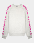 Load image into Gallery viewer, Stieglitz Romina trui - Grijs melange met roze borduursel - Valt Groot
